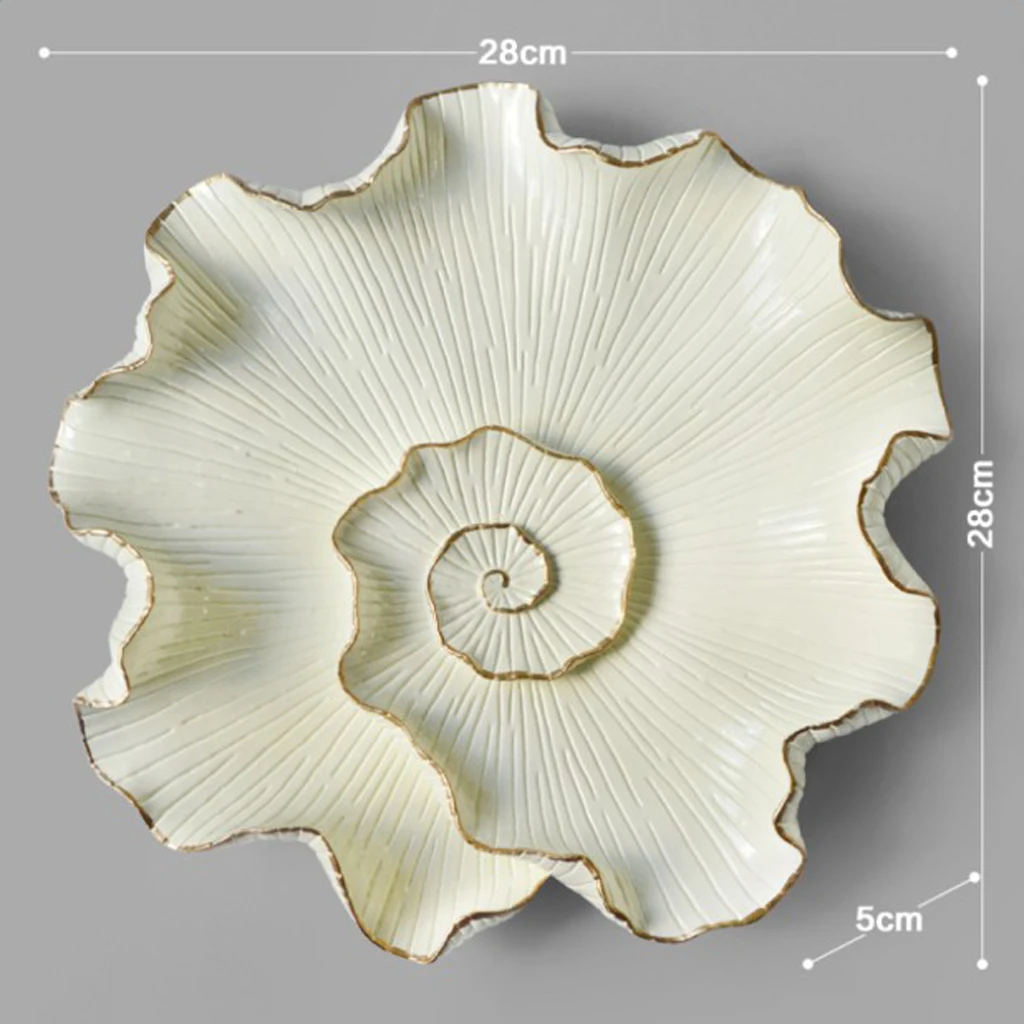 Resin Lotus Leaf Wall Decor Ornament for Home Background Wall Decor Beige_L