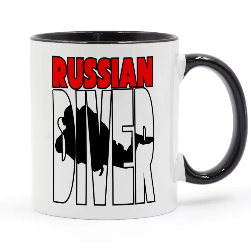 

Russian Diver Scuba Diver Coffee Mug Ceramic Cup Gifts 11oz