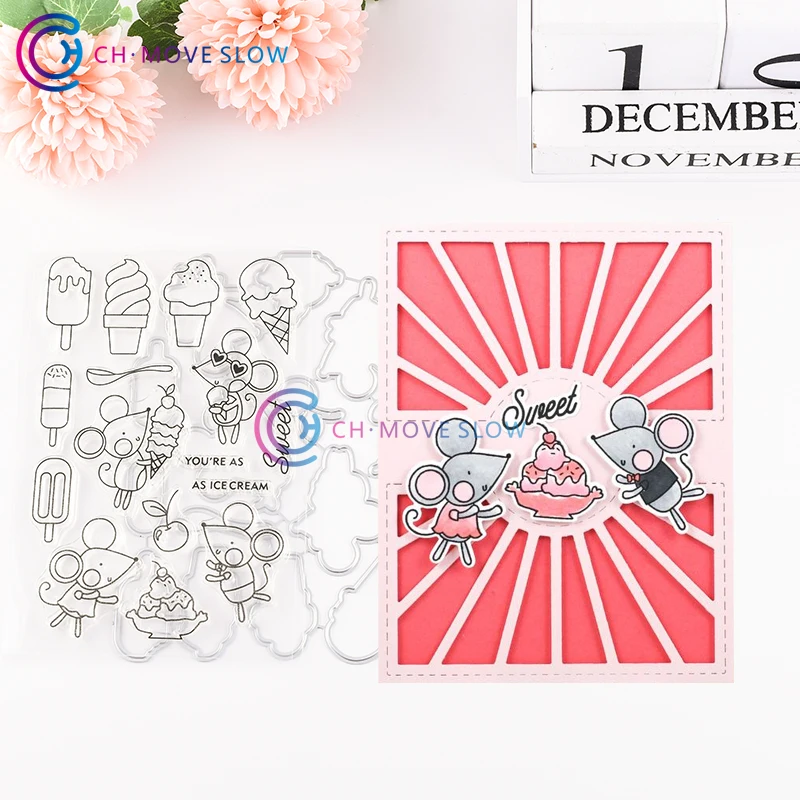 

CH SWEET ICE CREAM Metal Cutting Dies and stamps DIY Scrapbooking Card Stencil Paper Craft Handmade Album Handbook Decor