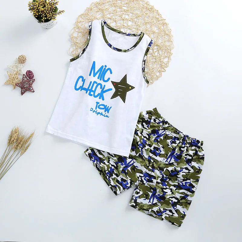 Летняя Милая футболка с цветочным рисунком для маленьких мальчиков и девочек, комплект из 2 предметов Топ, шорты, штаны, детская пижама одежда для девочек, DS9