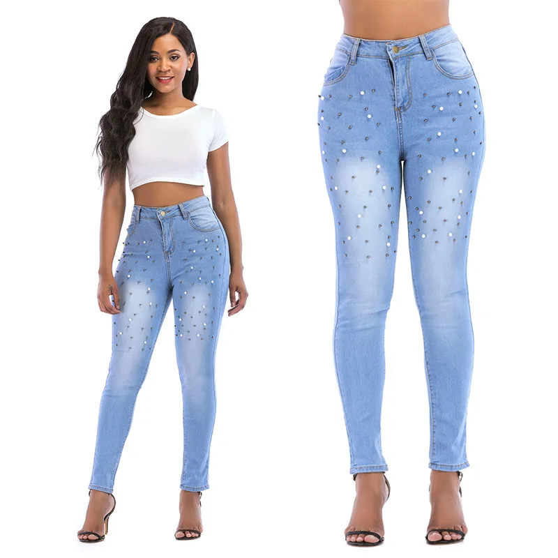 sky blue jeans for women