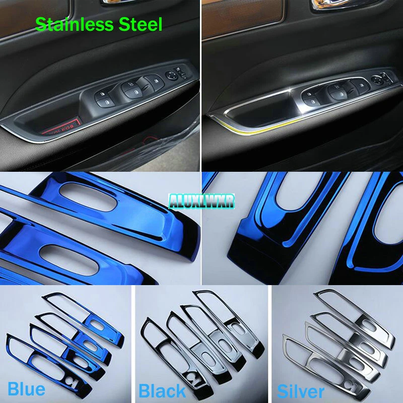

fit for Renault Koleos Samsung QM6 2017 car Interior Stainless steel window lift button panel decorative cover trim Accessories