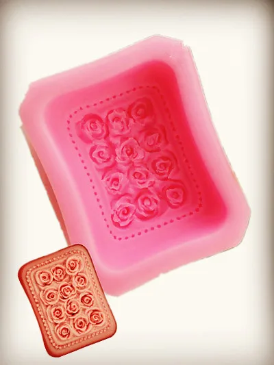 Rose carved soap making mould handmade soap mold DIY silicone ice lattice clay mold photo