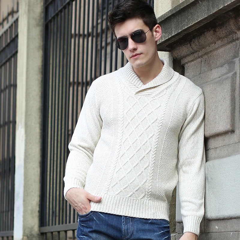 mens white cotton sweater