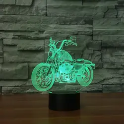 Креативная новая мотоциклетная сенсорная настольная лампа, 7 цветов, меняющая настольная лампа, 3d лампа, новинка, светодиодные ночники