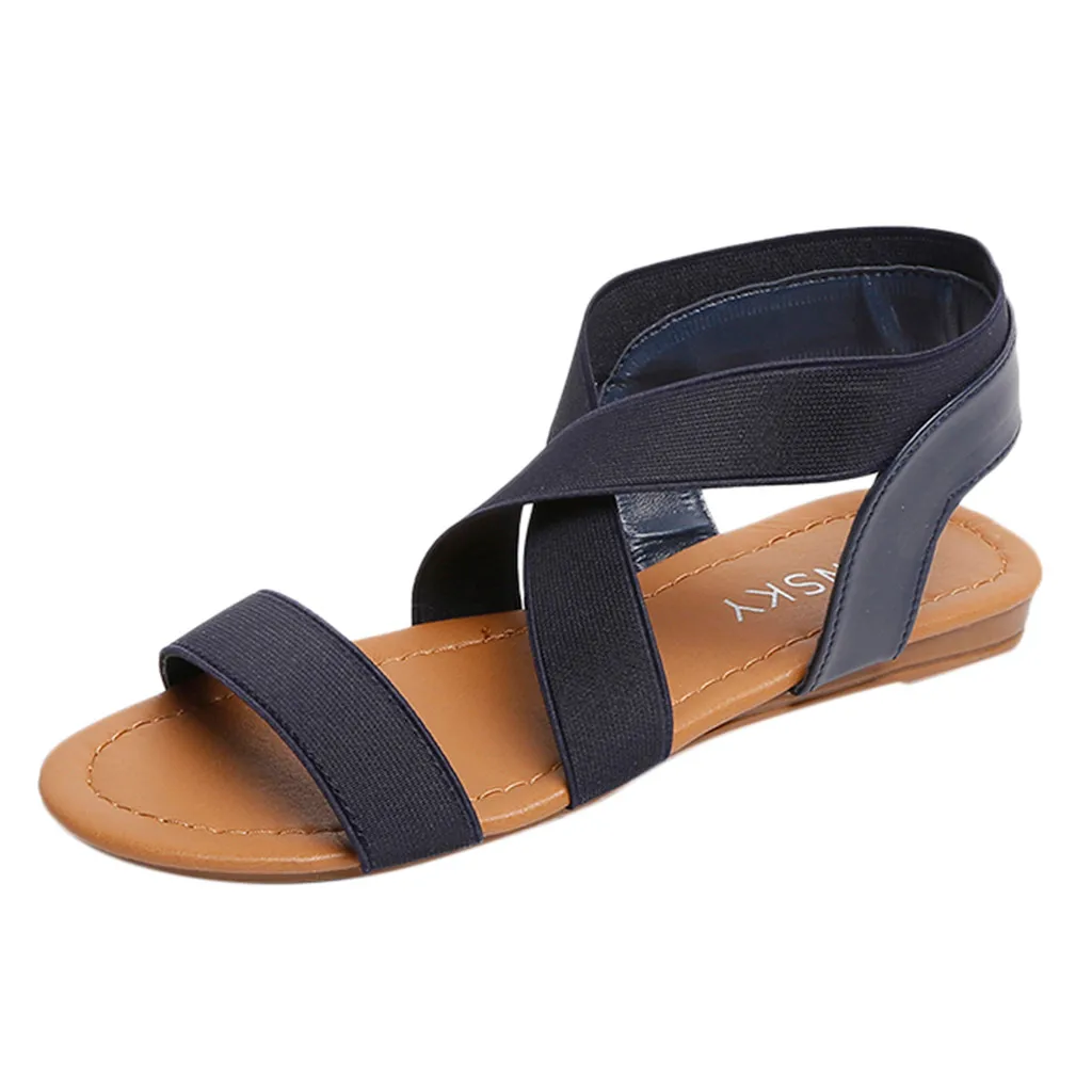 

Women shoes woman sandals gladiator sandals women low heel Anti Skidding for Beach Shoes Cross Strap Sandals Peep-toe shoes#ss