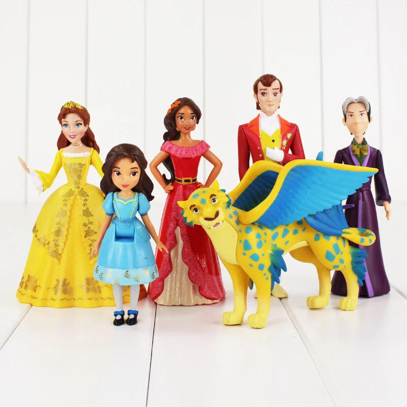 Hot 6pcs lot elena of avalor Ariel Cinderella Snow white Sofia Bella Princess Action Figure Toys
