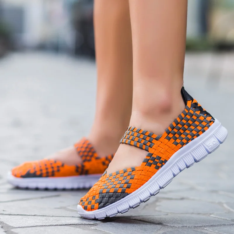 

Spring Summer New Women Flats Elastic Band Women Shoes Ladies Sneakers Women Loafers Large Size Scarpe Donna Breathable Shoes
