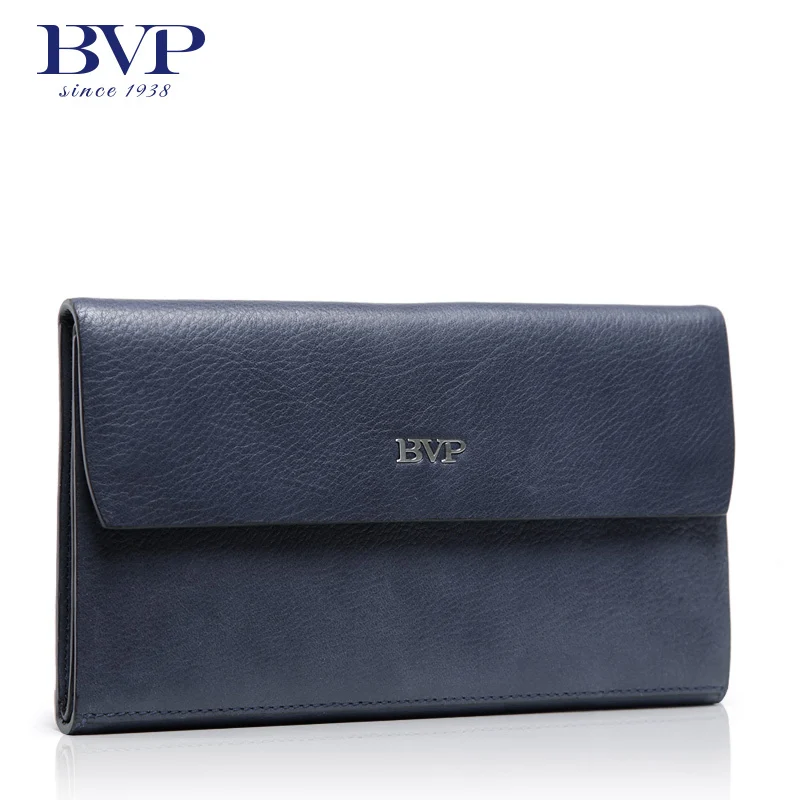 

BVP High Quality Leather Flap Pocket Bag Men 's 100% Genuine Leather Wrist Clutch Handbag Business Casual Checkboo Wallet S3007