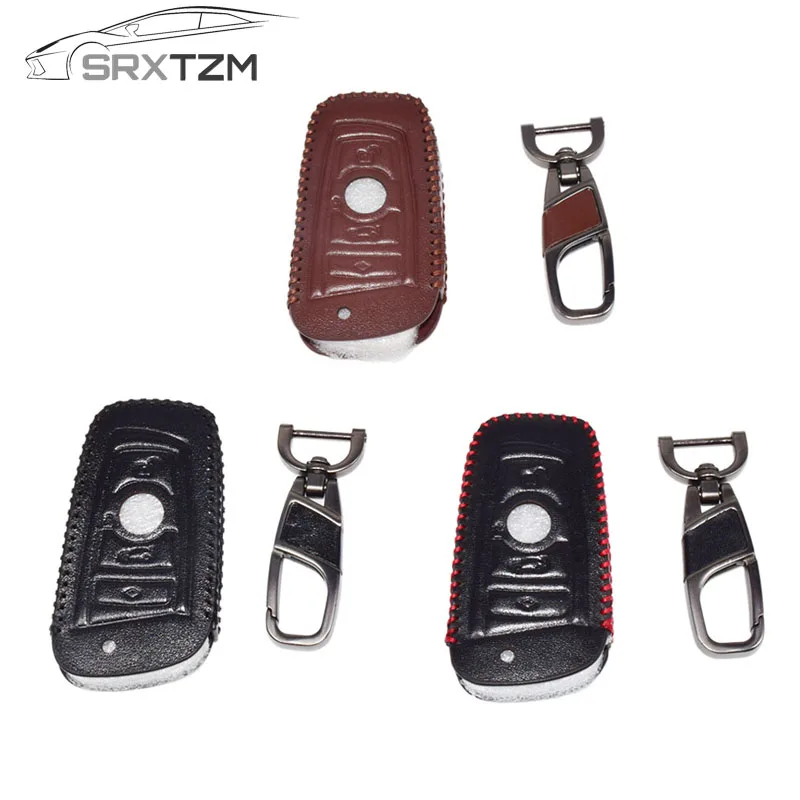 SRXTZM кожаный чехол для ключа BMW 5 GT F07 F10 F11 520 525 520I 530D E34 E60 E70 2 кнопки Кожаный