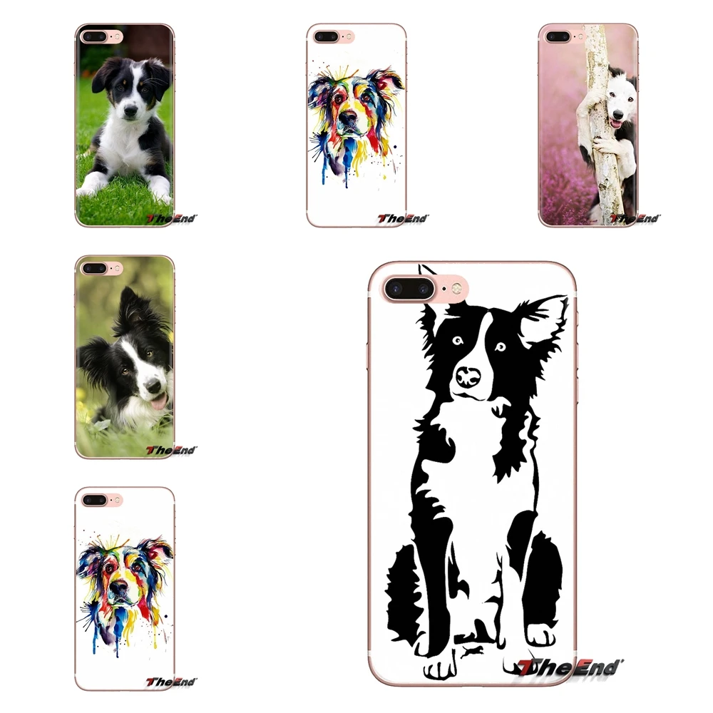 

For Xiaomi Mi3 Samsung A10 A30 A40 A50 A60 A70 Galaxy S2 Note 2 Grand Core Prime Soft Transparent Cases Covers Border Collie Dog