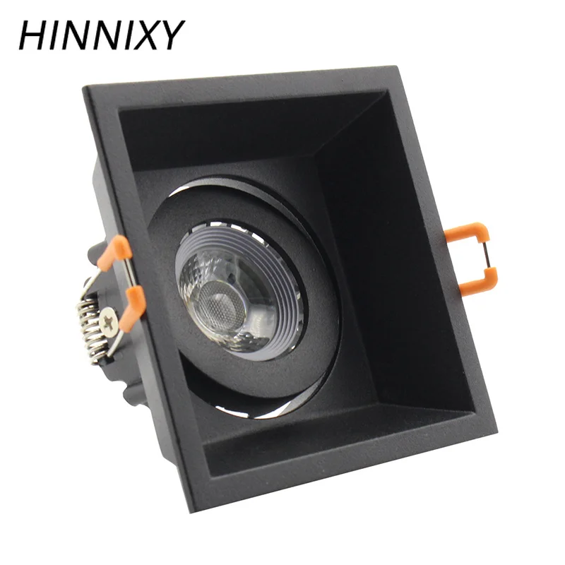 

Hinnixy LED Anti-glare Square Double Ring Downlight 95mm Cut Hole 85-265V Recessed Ceiling Spot Lamp Frame GU10 Bulb Replaceable