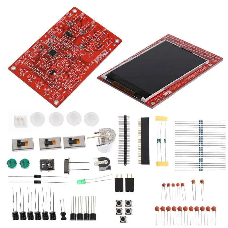 

DIY DSO138 Digital Oscilloscope 1Msps Kit with P6100 Probe Parts Diagnostic Set