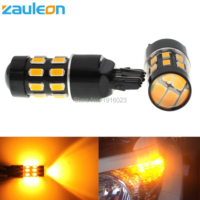 Zauleon 2 шт. T20 W21/5 Вт 7443 светодиодный Желтый Янтарный светильник с поворотным