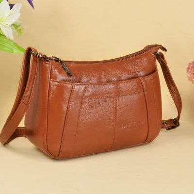 Роскошные сумки из натуральной кожи золотого и кораллового цвета, женские сумки через плечо для женщин, модные дамские сумочки для покупок - Цвет: brown