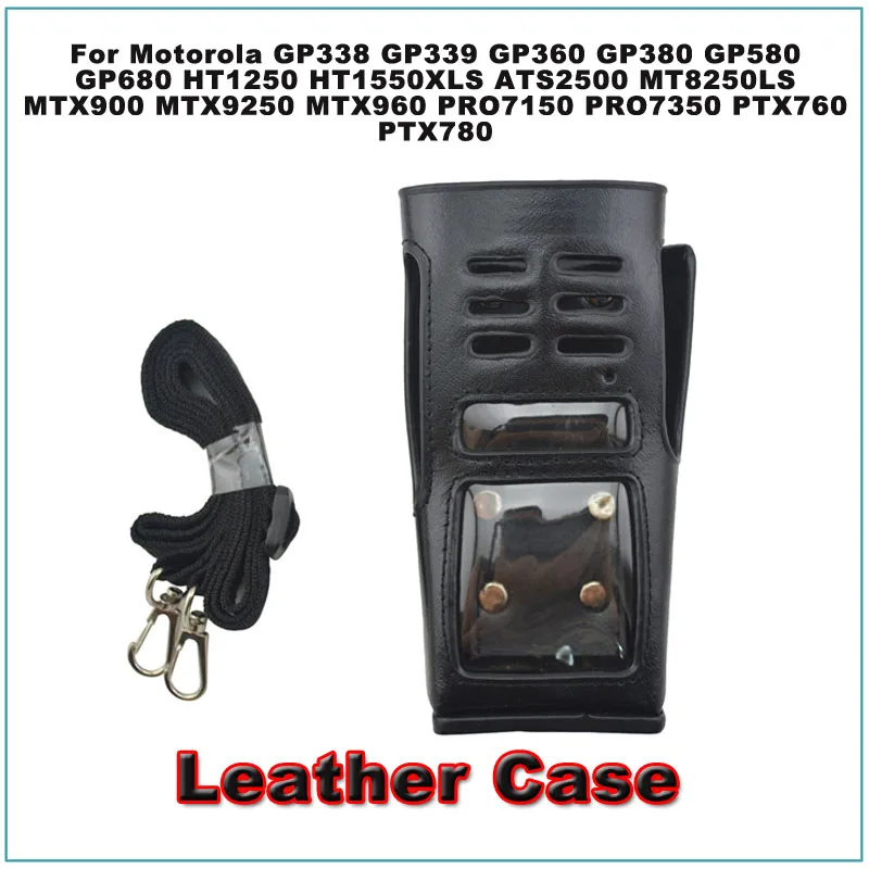 

Leather Carry Case with belt Loop for Motorola Keypad Models Portable Two-way Radio GP338 HT1250 GP339 GP360 GP380 PTX780 MTX960