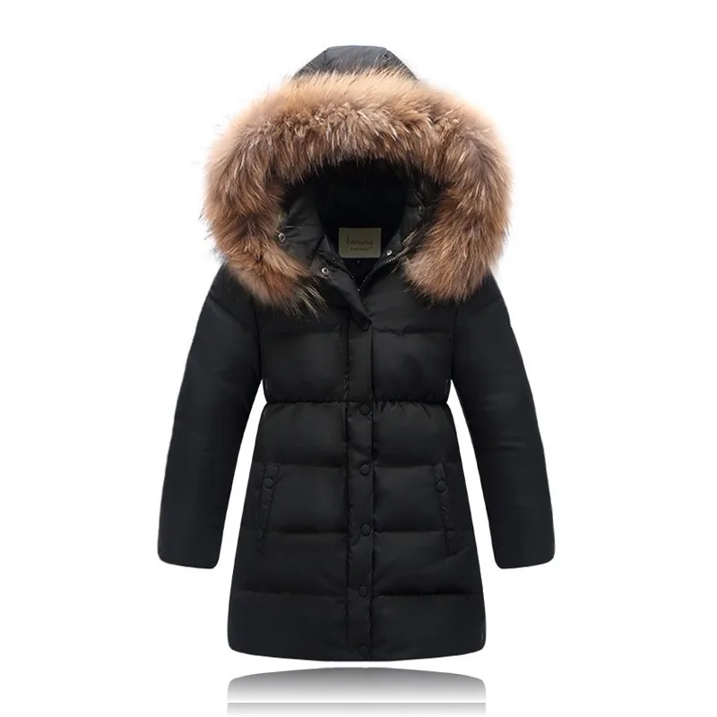 

HSSCZL Selling Winter Jacket Winter Children's Clothing Female Child Down Coat Medium-long Thickening Fur Collar Outerwear