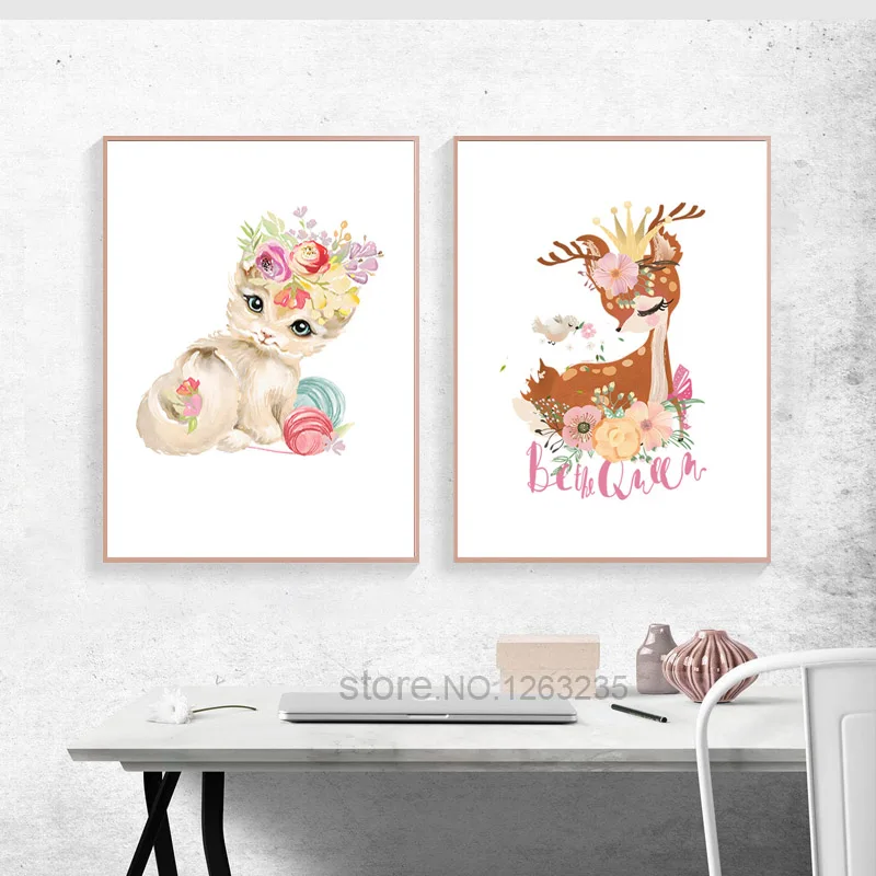 Ballet Princess Nursery Nordic Poster Swan Wall Art Canvas Painting Wall Pictures For Children Room Kids Gifts Cuadros Unframed
