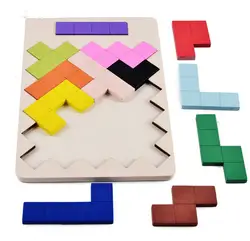 Новые красочные деревянные тетрис головоломки Игрушечные лошадки для малышей различные Tangram Логические головоломки детей Интерактивные