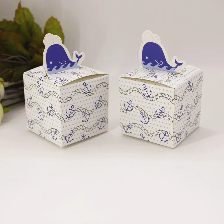 

candy box bag chocolate paper gift package for Birthday Wedding Party favor Decor supplies DIY baby shower blue sea design