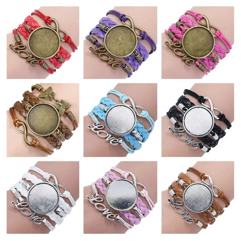 Pulseiras para Presentes Impressão em Branco Sublimação Personalizados Moda Feminina Tecer Pulseira Tranfer Quente Jóias Consumíveis Pçs - Lote 2 Cheap Pulseiras