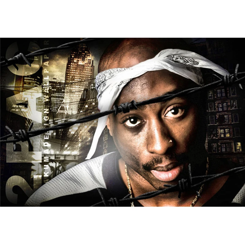 2Pac Тупак Шакур хип-хоп, певица плакат Водонепроницаемый фотографического Бумага плакат афиша ZS012