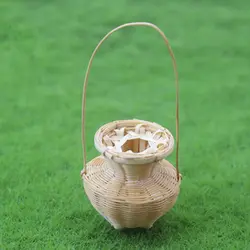 Кукольный домик миниатюрная корзина миниатюрная плетеная модель корзины для сказочного сада корзины из бамбука ремесленные аксессуары