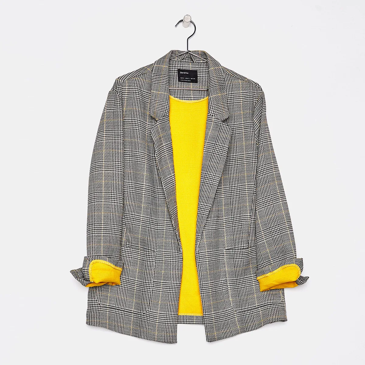 Temperament Retro Simple Commuting Wind Colour Colouring and Splicing Classic Chequered Leisure Suit Jacket 2019 Coat Women