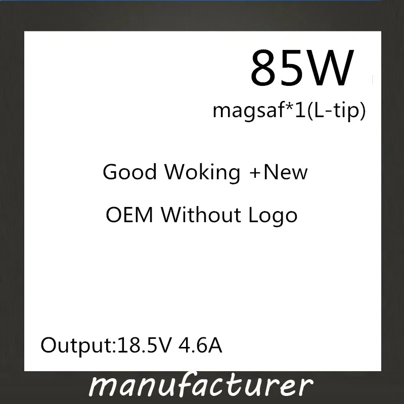 

Wellendorff magsaf* 85W 18.5V 4.6A for apple Laptop Power Adapter Charger for macbook pro15"17" A1343 A1297 A1172 A1150 A1150