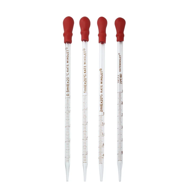 

1Pcs Rubber Head Glass Graduated Pipettes Dropper Fluid Liquid Dropper Scale Line Lab Chemistry Equipments