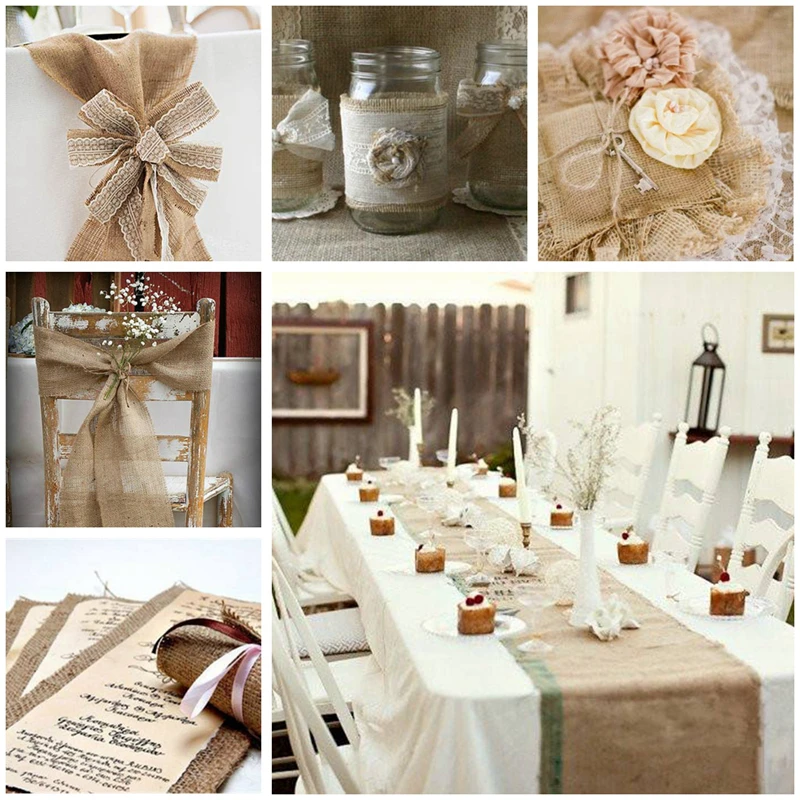 2m natural jute burlap ribbon rolls #2