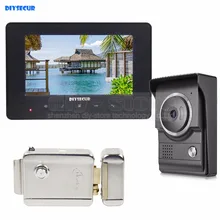 DIYSECUR 7inch Video Intercom Video Door Phone 700TV Line IR Night Vision HD Camera + Electric Lock for Home Office Factory