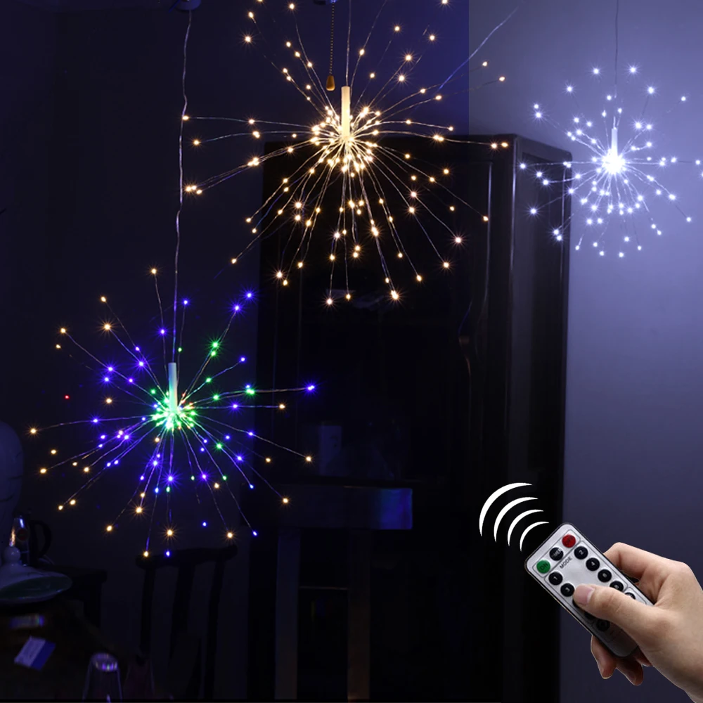 DIY фейерверк светильник USB/батарейный блок 120 светодиодов 180 светодиодов светильник ing Струны для вечерние рождественские декоративный Сказочный светильник s