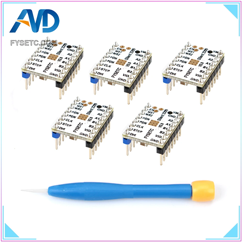 

5PCS TMC2209 v2.0 3d Printer Parts Stepping Motor Driver Stepsticks Mute Driver 256 Microsteps Current 2.8A Peak VS TMC2208
