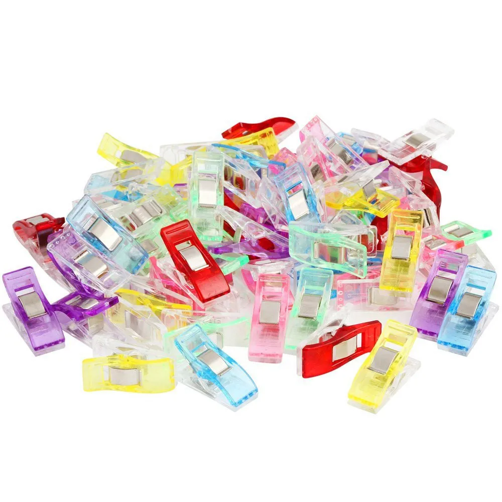 

250 PCS Colorful Sewing Craft Quilt Binding Plastic Clips Clamps Pack Quilting Craft Sewing Knitting Clips Home Office Supplies