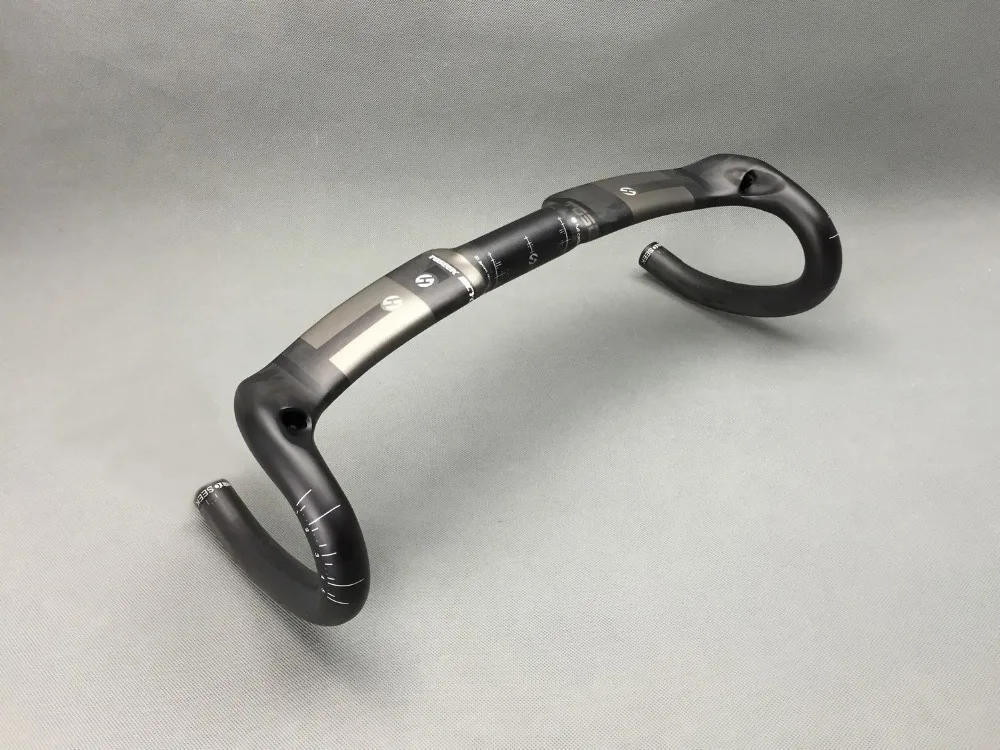 

TOSEEK Carbon Fiber 31.8mm Bicycle Handlebar Racing Handle Bar Road Bike Bent Bar Drop Handlebar Black 400/420/440mm