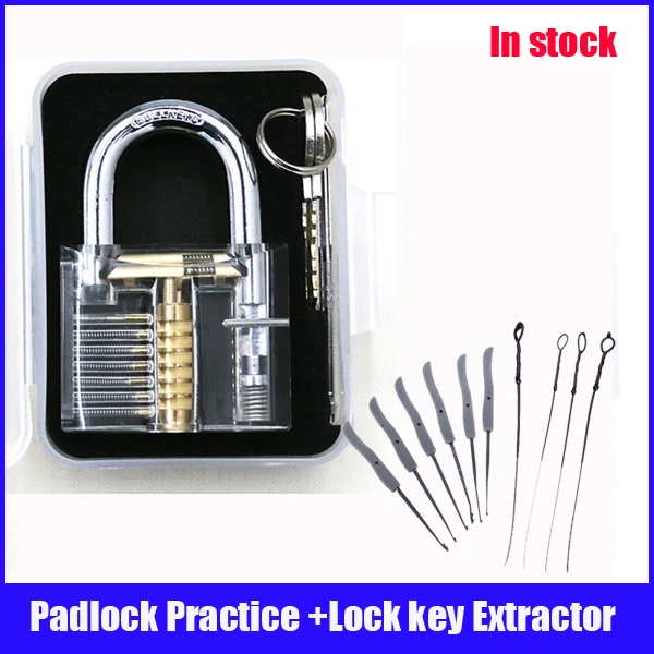 

Stock now padlock practice locksmith with Broken Key Extractor Set Locksmith Tool Key Removing Removal Hooks Lock Kit