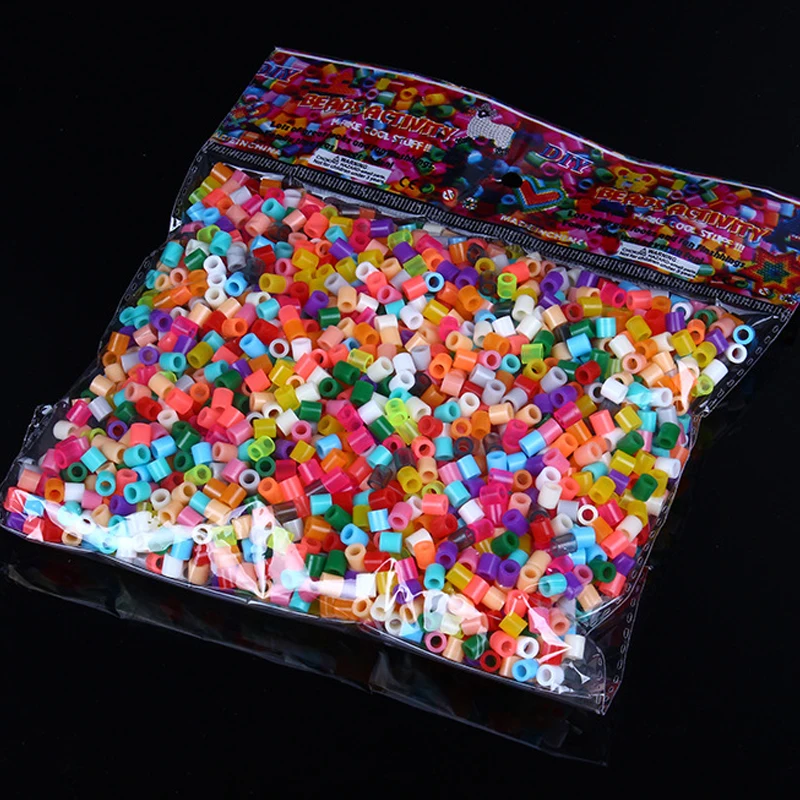 

1000PCS Fuse Beads 5MM Ironing Mixing Colors Beans Puzzle Hama Tangram Jigsaw Board Games For Children Gifts