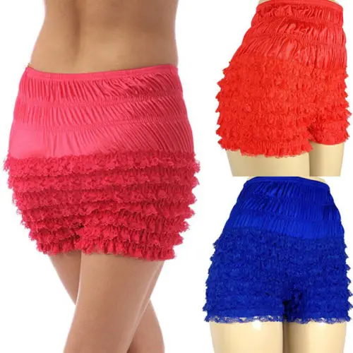 

New Women Sexy Lace colorful Shorts Safety Lolita Underpants Frilly Ruffle Knickers Briefs High Waist Fashion Panties
