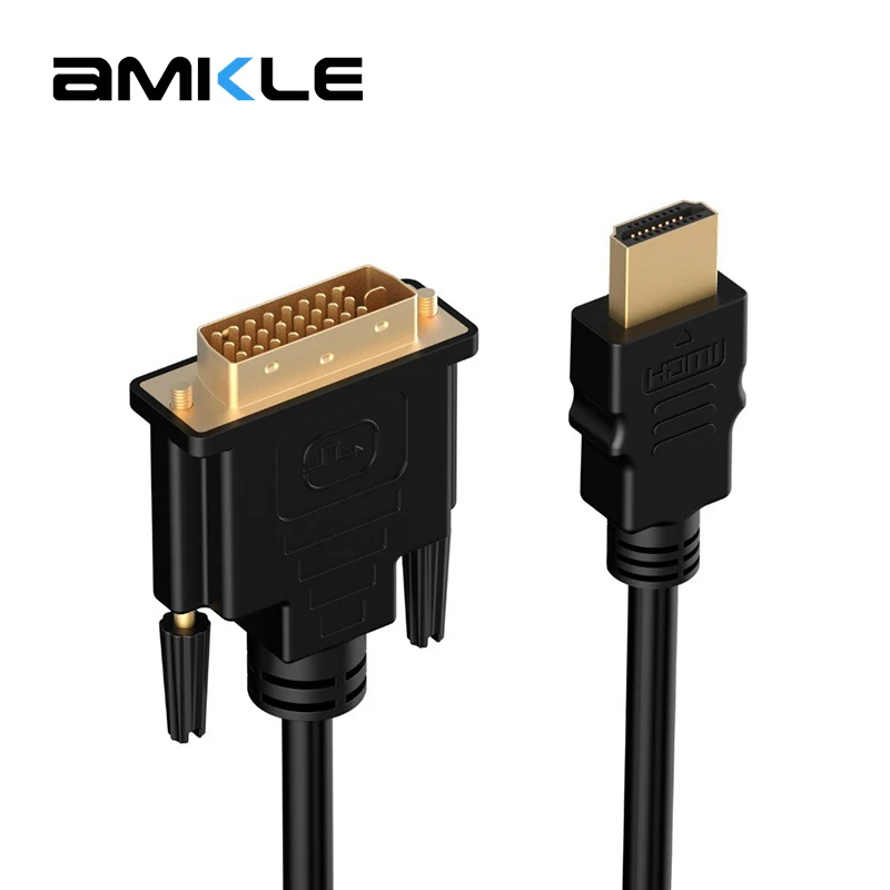 Amkle HDMI к DVI Кабель-адаптер HDMI папа к DVI папа 1080P видео конвертер для lcd DVD HDTV xbox PS3 HDMI кабель 1 м 2 м 3 м 5 м