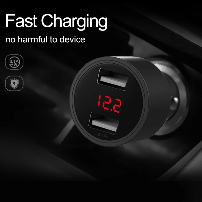 Biaze الزنك سبائك المزدوج USB ميناء الرقمية الأحمر LED الجهد الحالي عرض سيارة شاحن آيفون X Xs ماكس ل هاتف تابلت شاحن Biaze الزنك سبائك المزدوج USB ميناء الرقمية الأحمر LED الجهد الحالي عرض سيارة شاحن آيفون X Xs ماكس ل هاتف تابلت شاحن