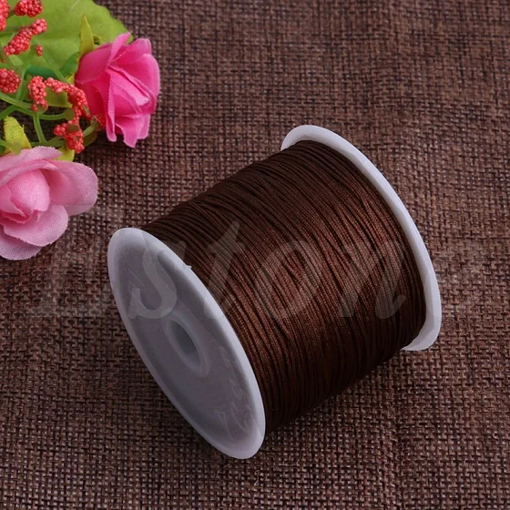 1 рулон 0,8 мм 45 м нейлоновый китайский браслет макраме с узлом плетеный шнур нить и Прямая поставка - Цвет: Light Coffee
