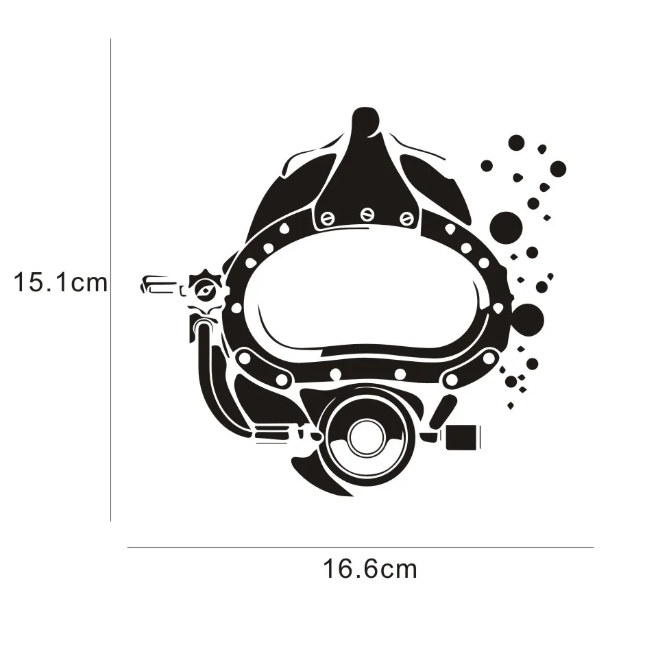 Автомобильная наклейка, Авто Наклейка 16,6*15,1 см, маска для дайвинга, украшение автомобиля, Стайлинг автомобиля, водостойкая наклейка на заказ