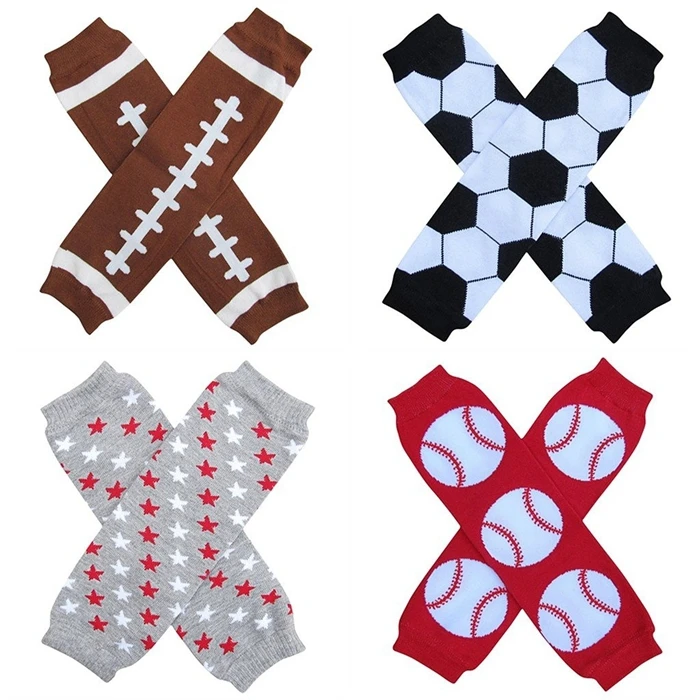 4 pairs/lot Kids boys Leg Warmers baby knee pads Grey Star Basketball