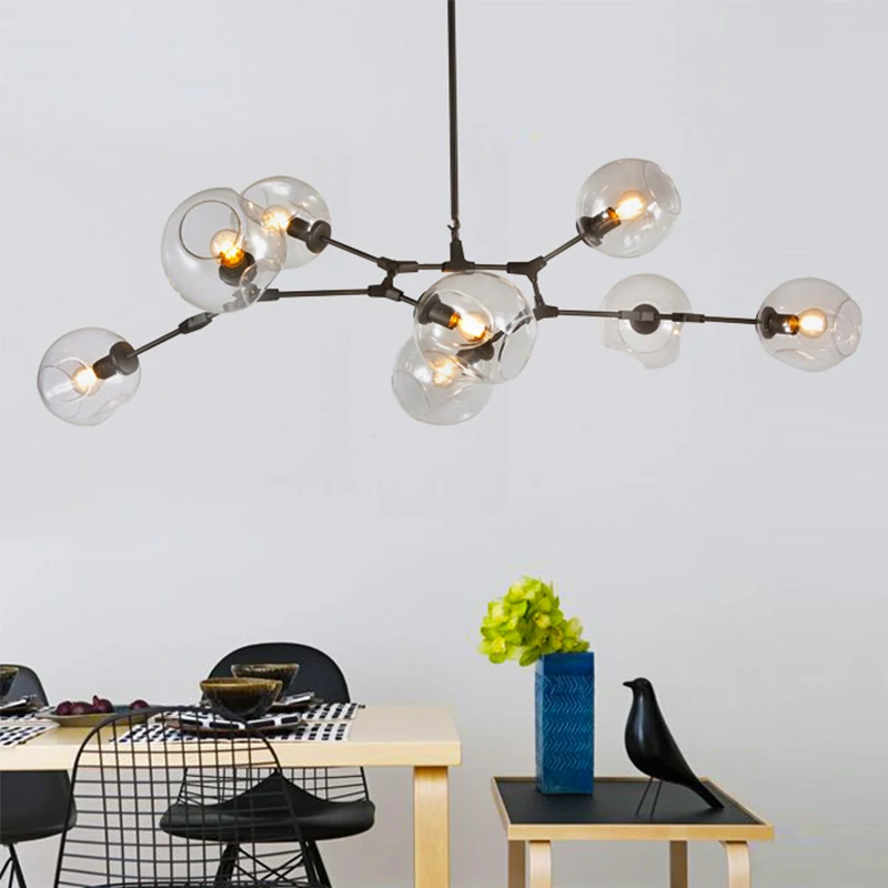 Branching Bubble Ceiling Lights Retro Loft vintage ClearSmokeAmber Glass Hanging Suspension luminaire ceiling Lamp fixtures