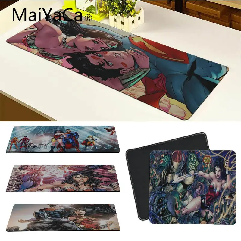 

MaiYaCa Custom Skin Wonder Woman Hero Superman Hero Silicone Pad to Mouse Game Customized MousePads Computer Laptop Mouse Mat