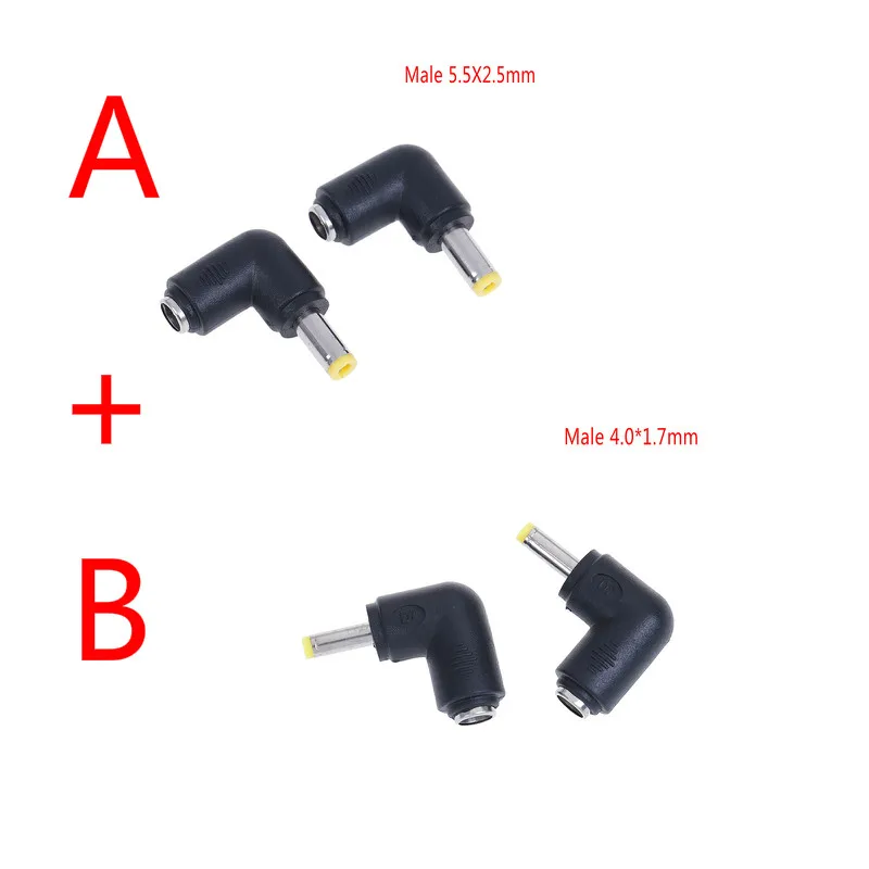 2/4 шт. DC 5,5*2,1 внутренняя резьба/5,5*2,5 мм/4,0*1,7 мм штекер постоянного тока Мощность разъем под углом 90 градусов L образный DC Мощность разъем - Цвет: A B