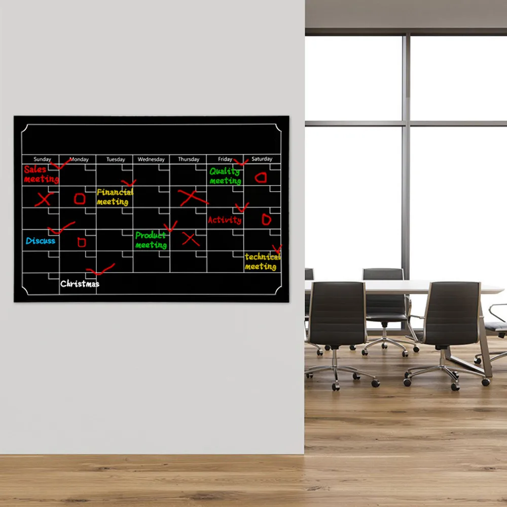 Наклейка на стену для меловой доски, водостойкая доска для классной доски, магнитный календарь, Настенная Наклейка для офиса