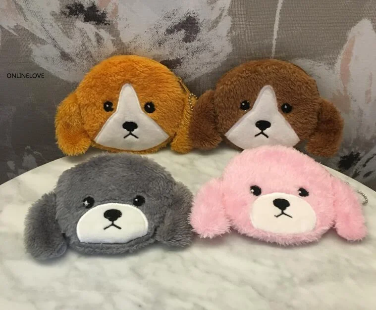 

4Colors , Cartoon Dogs Plush 12CM Hand Coin BAG Pouch Purse Coin Wallet Case Key chain BAG Pouch Handbag Case