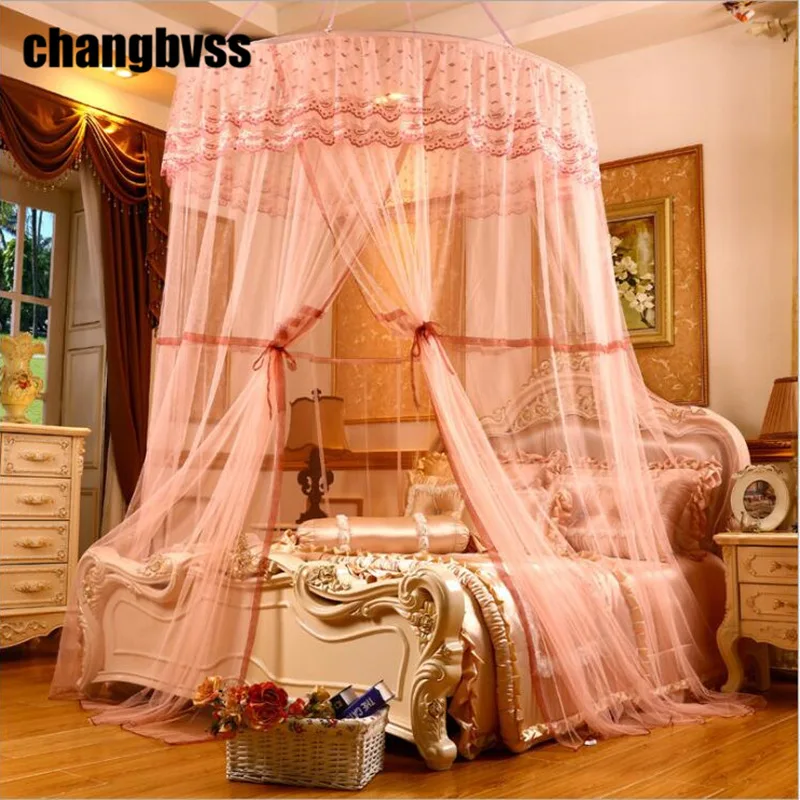 

Lace Home Mosquito Net Mesh For Double Bed, Insect Reject Net For Travel, Circular Canopy Bed Curtains Mosquito Repellent Tent